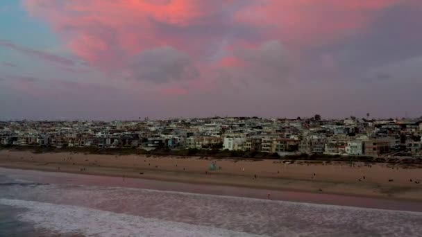 Zdjęcie Lotnicze Manhattan Beach Kalifornia Usa Zdjęcia Dronów Manhattan Beach — Wideo stockowe