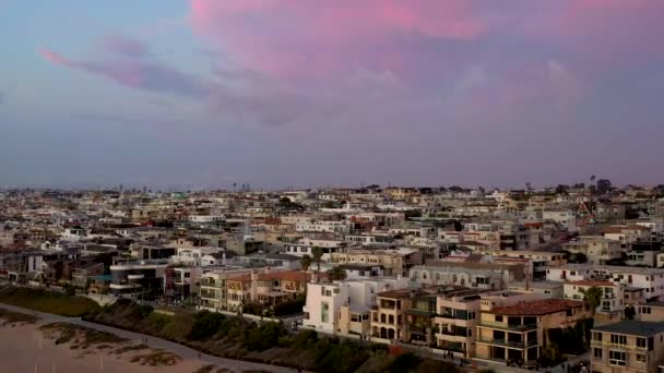 Letecký Snímek Manhattan Beach Kalifornie Usa Dron Záběr Manhattan Beach — Stock video