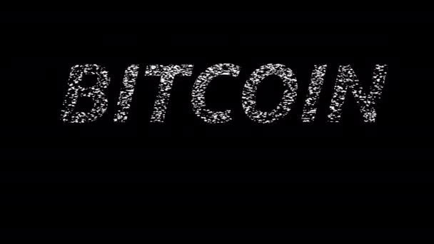 Animation Bitcoin Texte Bulles Bruit Noir Blanc Fond Propre — Video