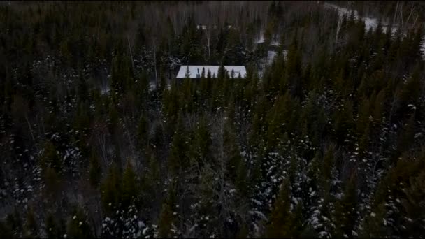 Reflexion Mansion シャルルボワの荒野の宿泊施設カナダ ケベック州 空中ドローン — ストック動画