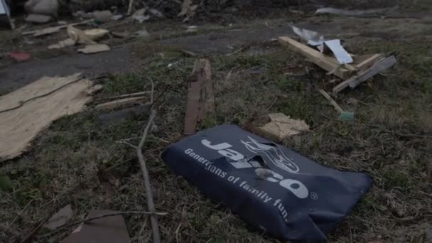 Mayfield Kentucky Tornado Danni Devastazione Dalla Città Dal Quartiere Seguito — Video Stock