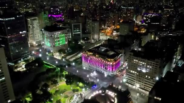 Tiden Förfaller Stadsbilden Antenn Utsikt Över Centrala Sao Paulo Brasilien — Stockvideo