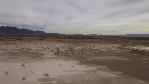 Destrucción Ambiental Willcox Playa Lecho Seco Arizona Panorámica Aérea Hacia — Vídeo de stock