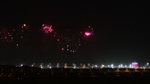 Manama Bahrain Dezember Feuerwerk Auf Dem Bahrain International Circuit Anlässlich — Stockvideo