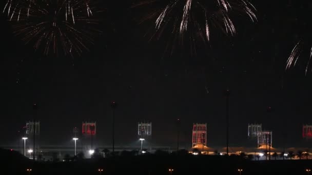 Manama Bahrain Grudnia Fajerwerki Pokazane Międzynarodowym Obwodzie Bahrajnu Okazji Dnia — Wideo stockowe