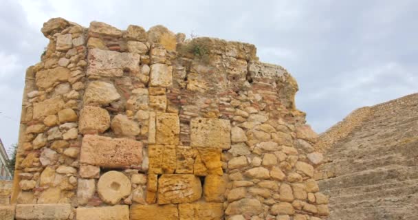 Anfiteatro Tarragona Anfiteatro Romano Antigo Tarraco Tarragona Catalunha Espanha Perto — Vídeo de Stock