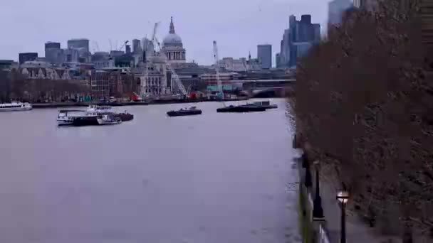 Vista Hiperlapsa Ciudad Londres Desde Waterloo Bridge — Vídeos de Stock