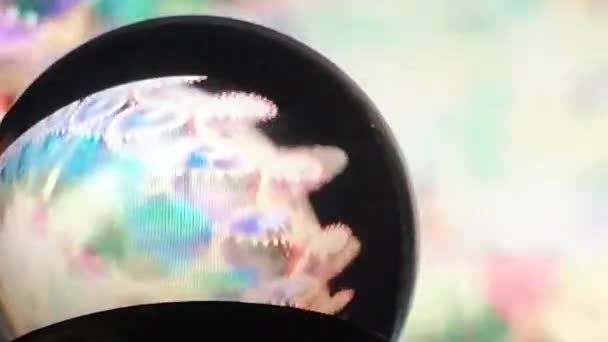 Sfera Cristallo Futuristico Elica Spirale Luce Spettacolo Digitale Vortice Effetti — Video Stock