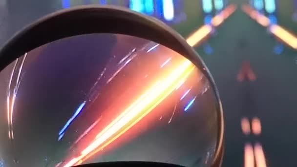 Crystal Bal Futuristische Licht Deeltje Tonen Digitale Oneindige Vortex Cyberpunk — Stockvideo