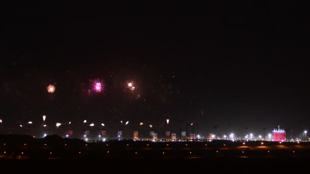 Manama Bahrain Dezember Feuerwerk Auf Dem Bahrain International Circuit Anlässlich — Stockvideo