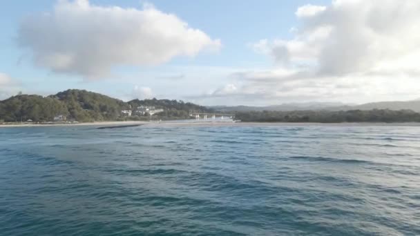 Panoráma Currumbin Beach Kék Tenger Nappal Gold Coast Ausztrália Légi — Stock videók