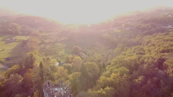 欧洲有天空和自然地标的城堡 — 图库视频影像