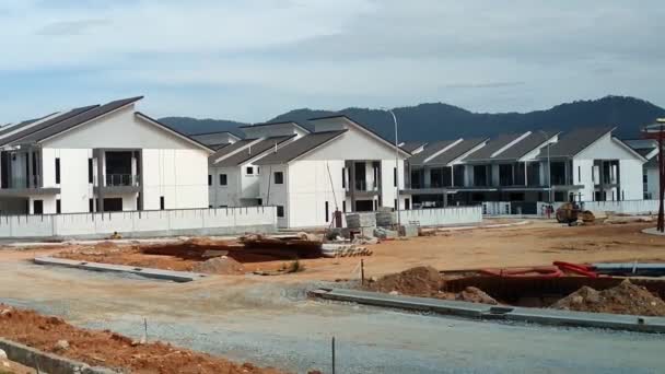 Luxury Two Story Terrace House Construction Progress Almost Ready Video — Stock Video