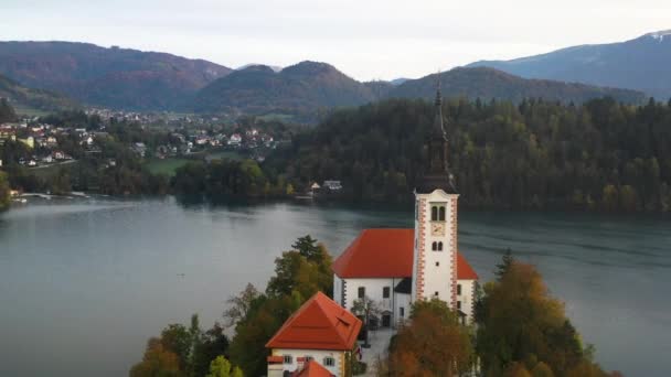 Révélation Drone Cinématographique Église Pèlerinage Assomption Marie Slovénie — Video