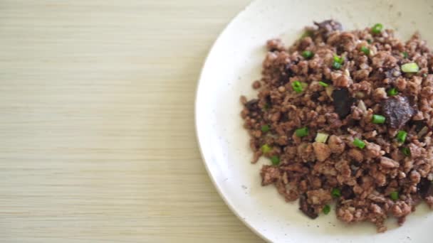 Китайські Оливки Якою Свининою Азійський Стиль Харчування — стокове відео