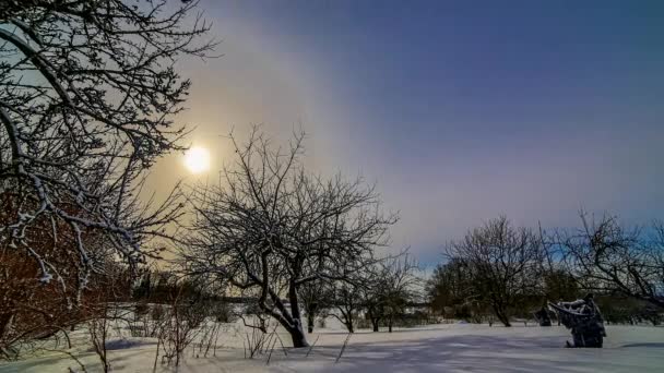 Time Lapse Shot Van Zinkende Zon Aan Blauwe Hemel Tijdens — Stockvideo