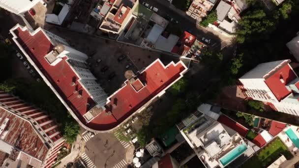 Kamera Pomalu Klesá Střeše Buenos Aires Snímek Pokrývá Široký Výhled — Stock video