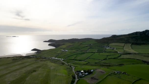 Carn Llidi Paisagem Natural Pembrokeshire País Gales Flyback Círculo Aéreo — Vídeo de Stock