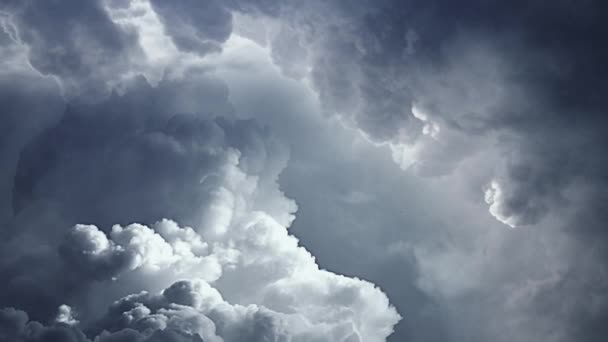 Dark Clouds Sky Flashes Lightning Storm Thunderstorm — Stock Video