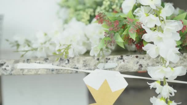 Bouquet Flower Design Wedding Venue — Stock Video