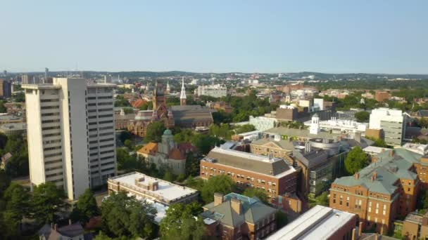 Fixed Aerial View Harvard University Summertime — 비디오