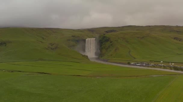 Landschappen Watervallen Landschappen Van Ijsland Zomer — Stockvideo