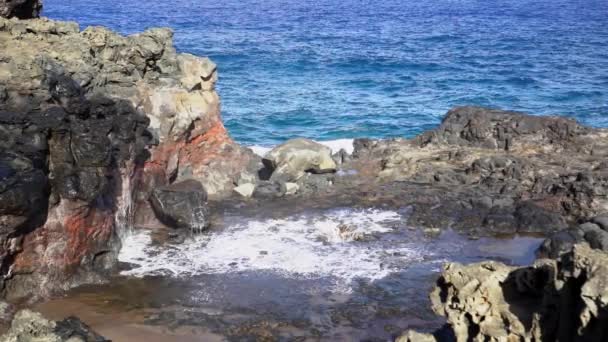 Αργή Κίνηση Του Nakalele Blowhole Στο Maui Χαβάη — Αρχείο Βίντεο