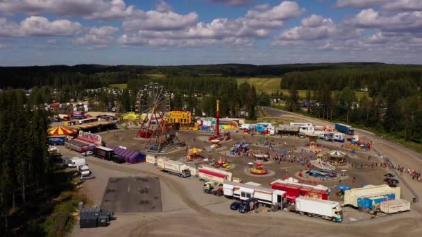 Aerial View Front Miljoona Tivoli Summer Tuuri Finland Rising Tilt — Stock Video