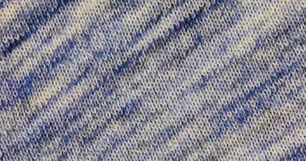 Tecido Azul Branco Malha Fechar Macro — Vídeo de Stock