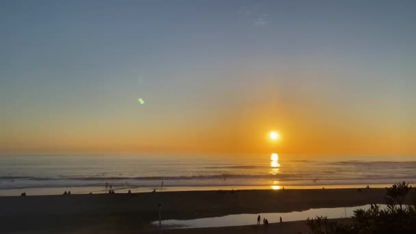 Tropical Beach Sea Sunrise Belo Céu Oceano Por Sol — Vídeo de Stock
