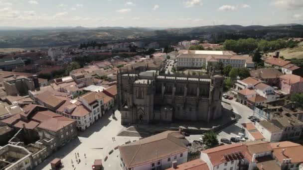 Pan Aéreo Catedral Guarda Portugal — Vídeos de Stock