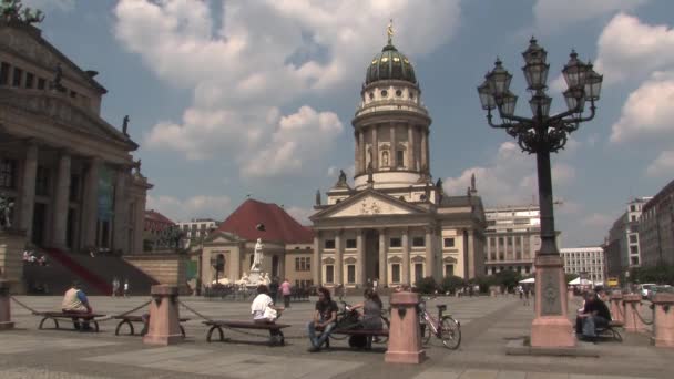 Cattedrale Francese Friedrichstadt Gendarmenmarkt Franzsischer Dom Berlino Germania — Video Stock