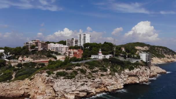 Cap Salou Maritimer Leuchtturm Costa Daurada Tarragona Spanien — Stockvideo