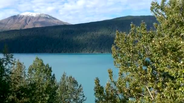 Lago Azul Meio Alasca Cercado Pela Natureza Outono — Vídeo de Stock