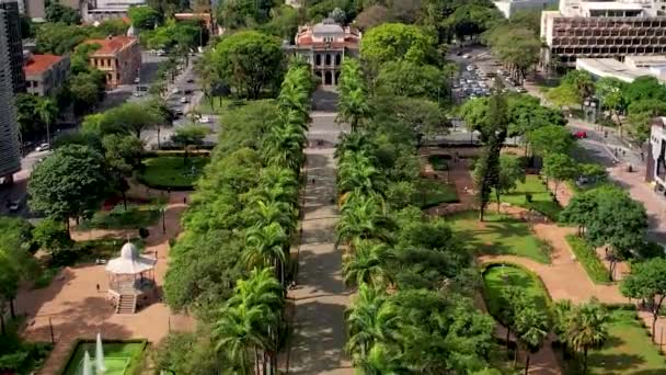 Downtown Belo Horizonte Minas Gerais Brasilien Flygfoto Landskap Landmärke Historiska — Stockvideo