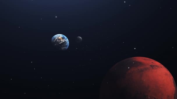 Vue Planète Terre Depuis Planète Mars — Video