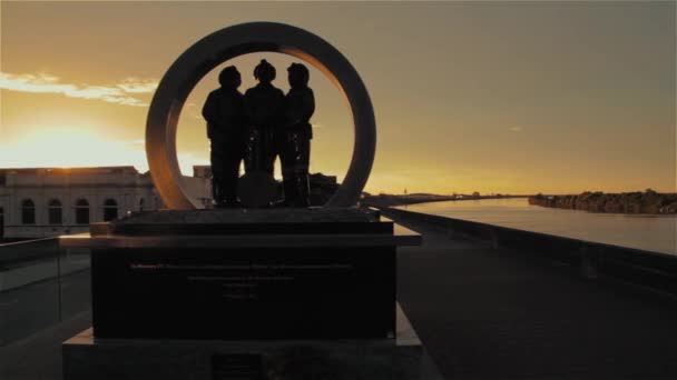 Epic Sunset Grey Riiver Miners Memorial Greymouth Town New Zealand — 비디오
