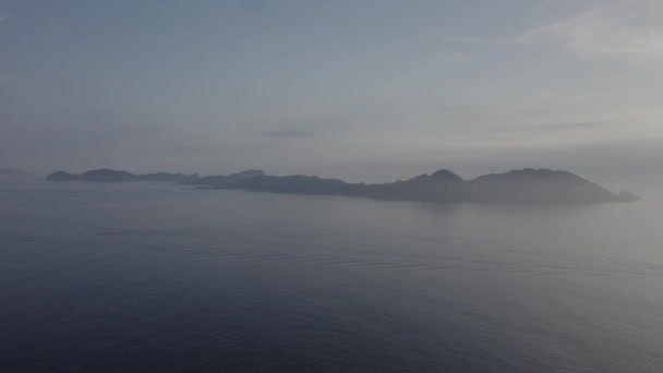 Misty Cies Islands Atlantic Islands Galicia National Park Galicia Spain — стокове відео