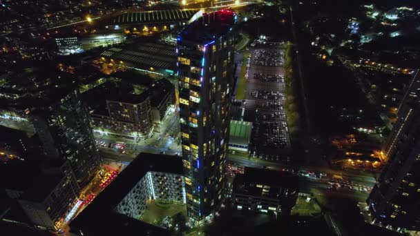 Stratford Halo Apartment Building Skyscraper London England Aerial — 비디오