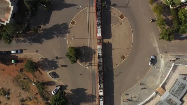 Luftaufnahme Einer Straßenbahn Casablanca — Stockvideo