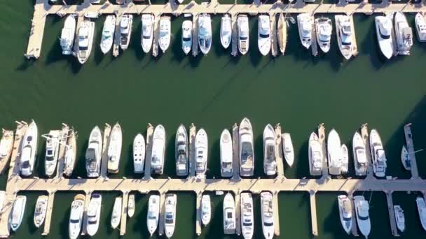 Una Mosca Impresionante Sobre Muelles Del Patio Del Barco — Vídeos de Stock