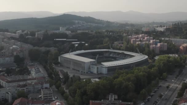 Pohled Fotbalový Stadion Afonsa Henriquese Městě Guimaraes — Stock video