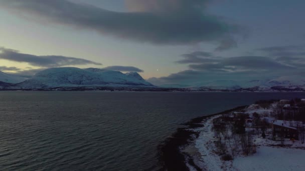 ノルウェーでの極の夜の間の夕日の美しい風景 — ストック動画