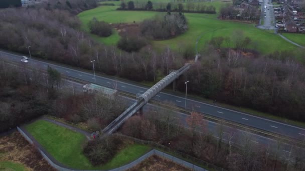 Aerial View Highway A557 Byk Endüstriyel Katkı Maddeleri Endüstriyel Üretim — Stok video