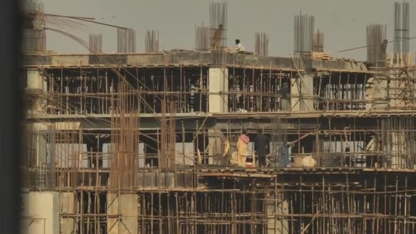 Construção Novo Edifício Escritórios Cidade Bahria Karachi Zoom Lento Para — Vídeo de Stock