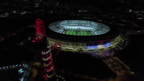 Arcelormittal Orbit Londýnský Stadion Pro West Ham United Letecký Pohled — Stock video