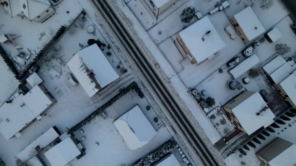 Lakóházak Borított Lubawa Lengyelország Felülről Lefelé Orbit Circling Aerial — Stock videók