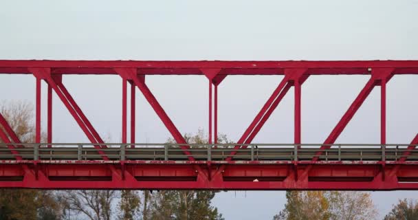 科鲁奇公路桥梁 在葡萄牙科鲁奇的索拉亚河上的Teofilo Trindade将军桥行驶的车辆 完全静止 — 图库视频影像