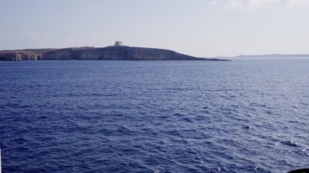 Ondas Mar Mediterrâneo Dia Ensolarado Ilha Malta Estática — Vídeo de Stock