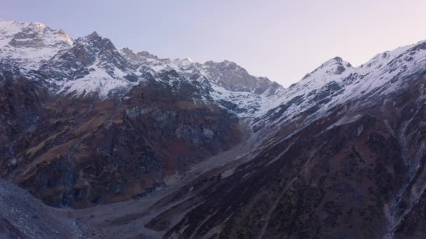 Increíble Paisaje Montaña Garhwal Cordillera Del Himalaya Plano Aéreo — Vídeo de stock